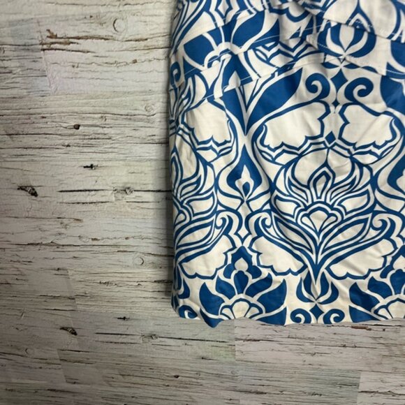 Etcetera Women Skirt Sz 10 blue white floral - Picture 2 of 7